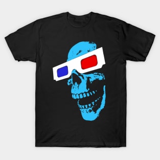 3D Skull (cyan) T-Shirt